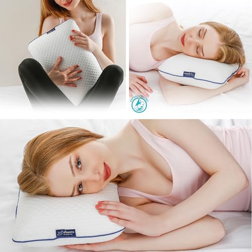 Travel & Camping Comfortable Memory Foam Pillow (15.7 x 10.6 x 3.9 In - White)