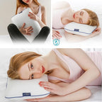 Travel & Camping Comfortable Memory Foam Pillow (15.7 x 10.6 x 3.9 In - White)