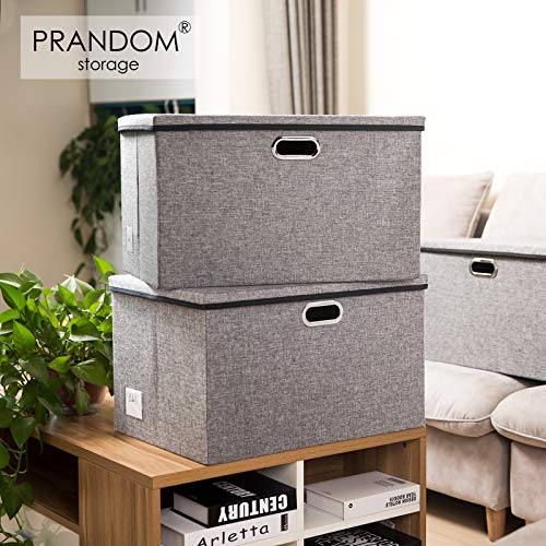 Extra Large Collapsible Storage Bins with Lids [5 (Gray / XXL (5-Pack))