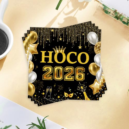 50 Pcs Hoco 2026 Napkins Homecoming Decorations 6.5 x 6.5 Inches (HOCO 2026)