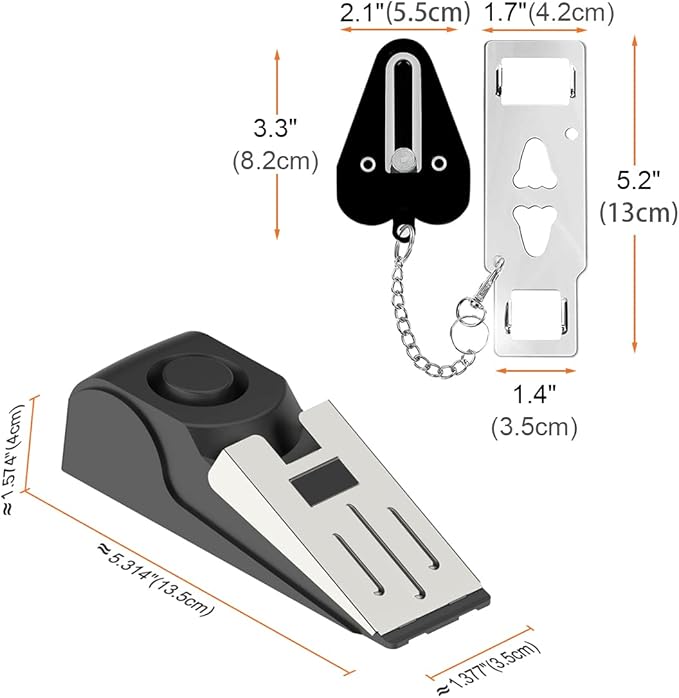 2 Packs Portable Door Stop Alarm & Door Lock, Upgraded Home Security Door - Image 2