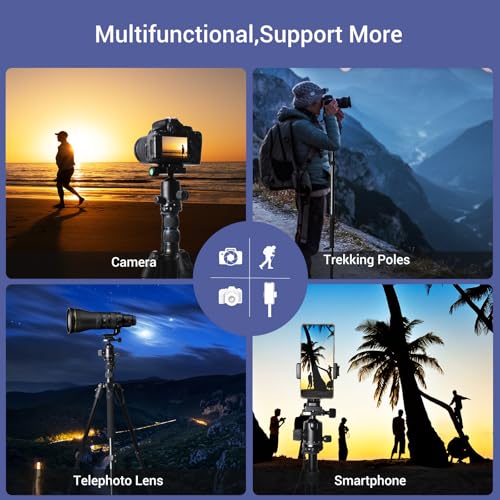 71" Camera Lightweight Foldable Aluminum Tripod & Monopod with 360° Ball Head Payload 33lbs (71")