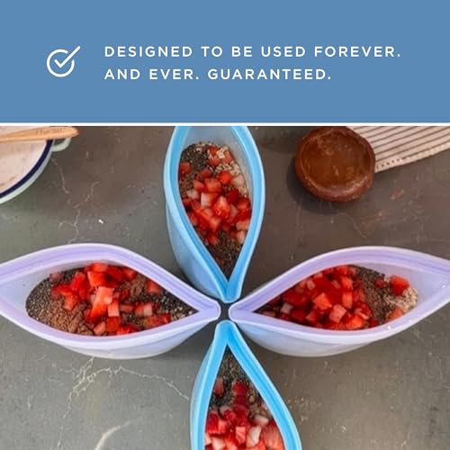 Premium Reusable Silicone Food Storage Bags (Clear / 3-Pack)