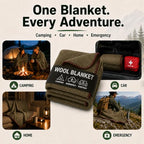 JMR Wool Camping Blanket 10 (Olive Green / 62x84 - 10 Pack)