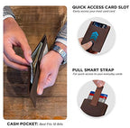 RFID Blocking Slim Bifold Genuine Leather Thin Minimalist Front Pocket Wallets for Men Billfold Wallet Men Gift (A. Texas Brown 2.0)