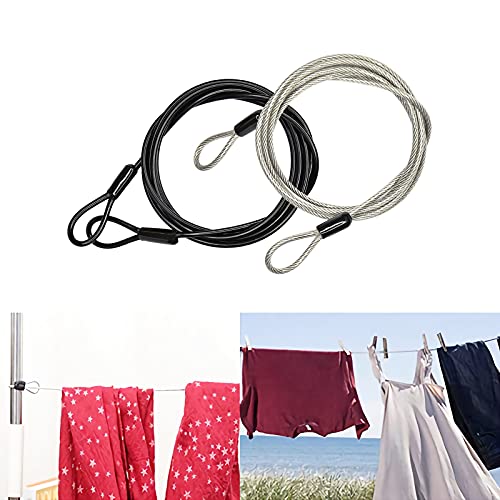 100CM 3.3ft 3mm Outdoor Travel Security Cable Lock (3.3FT-2 Pack)