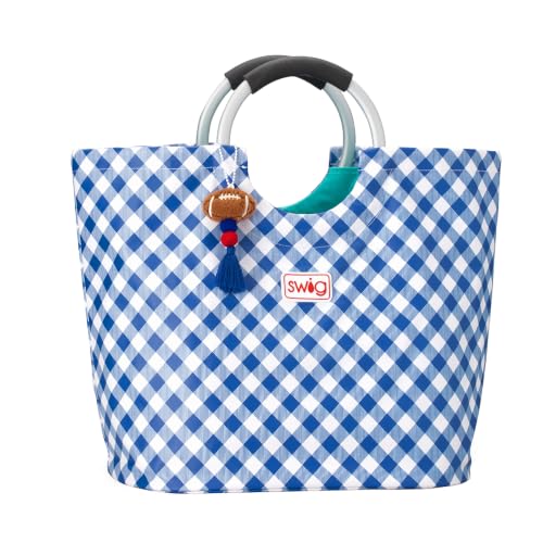 Loopi Large Waterproof Beach Tote Bag (Royal + Red)