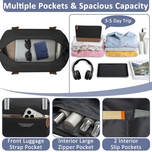 Women Travel Duffle Bags (Black / Large)