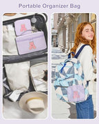 Personalized Initial Makeup Bag for Women Teen Girls (Purple)