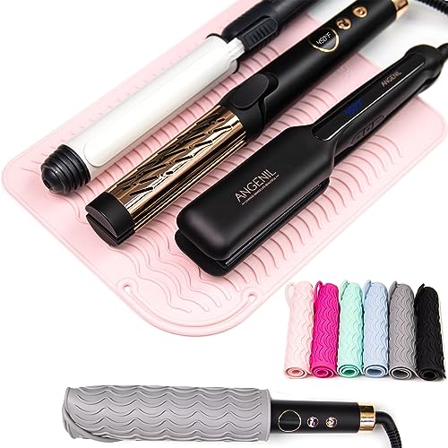Large Size Silicone Heat Resistant Mat for Curling Iron (Blush)