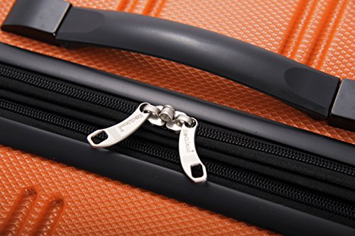 Melbourne Hardside 2 Piece Expandable Spinner Wheel Luggage Set (Orange / 2 Piece (20"/28"))