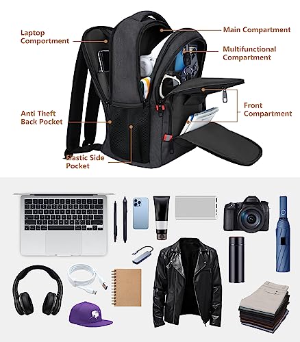 Backpack for Men (A5-black2 / 15.6)