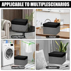 Large 42 Quarts Fabric Storage Bins with Lids [2 (Black & Gray / Large - 2 Pack)