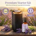 Waterless Essential Oil Diffuser Starter Kit with 15ml French Lavender Oil (Black2)