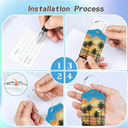3 Pack Luggage Tag for Suitcase (Tropical Sunset Palm)