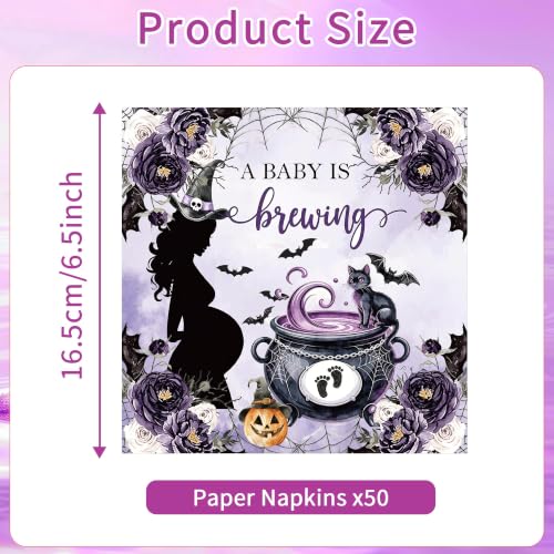50 Pcs A Baby Is Brewing Napkins (Witch)