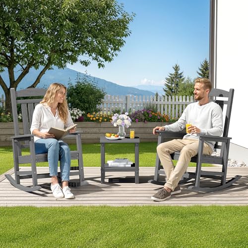 Outdoor Rocking Chair Set of 2 (Dark Gray / 2 Packs)