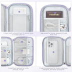 Tech Pouch Lightweight Electronics Organizer Travel Case (Gourd Pattern-Purple / L)