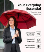 Repel Automatic Travel Umbrella (Red 1-Pack / Standard)