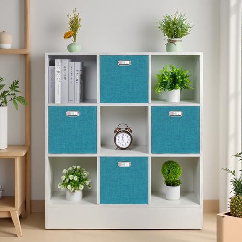 Collapsible Storage Bins (13×13×13/4pcs / Bright Green)