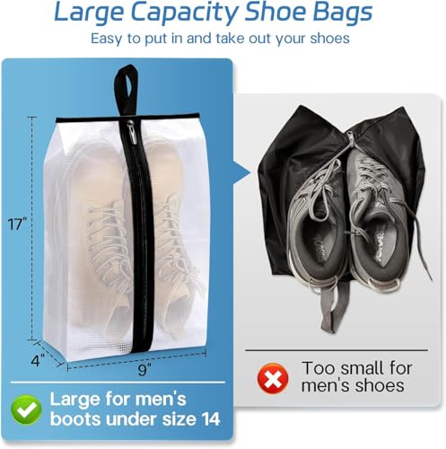 Waterproof Shoe Bags for Travel 4 Pack XX (XXL)