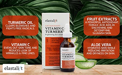 Concentrated Vitamin C + Turmeric Oil Anti Aging Facial Serum Skin Care Booster (1.75 Fl Oz (Pack of 1) / Vitamin C + Turmeric Serum)