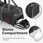 40L Foldable Duffle Bag for Travel Men & Women Carry On 22"x14"x9" Airline Approved (Panther Black / 40L)