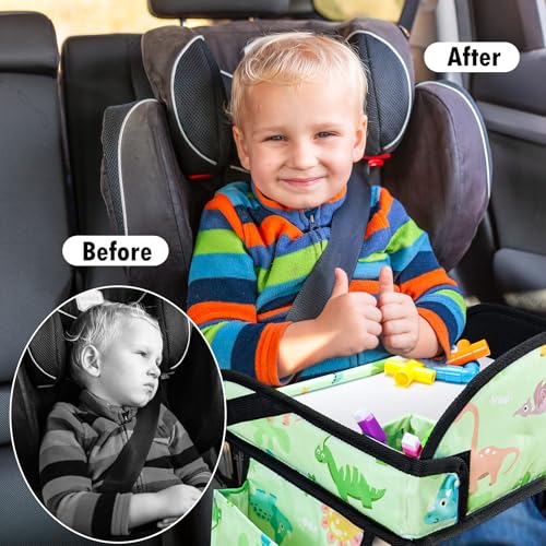 2PCS Kids Travel Tray (Light Pink/Green-2PCS)