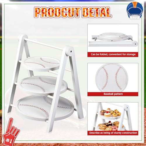 3 Tier Snowflake Serving Tray with 15 in Collapsible Stand (Snowflake)