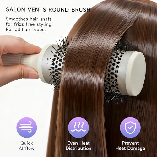 Large Round Brush for Blow Drying (Beige)