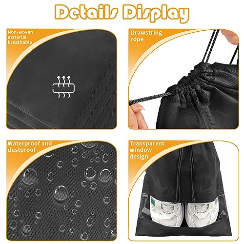 Black Travel Shoe Bags (Black / 5 Pack)