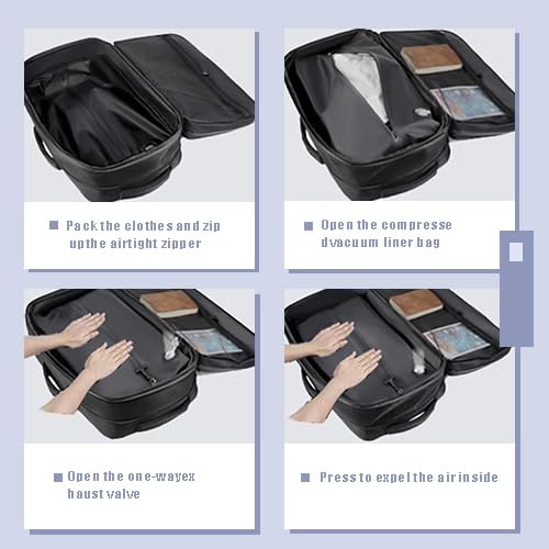 Vacuum sealed travel computer backpack (Jet Black)