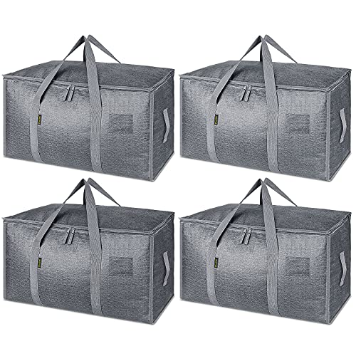 4 Pack Oversized Moving Bags with Reinforced Handles (4-Pack / Winter Gray)