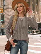 Long Sleeve Shirts For Women Womens Tops Trendy Business Casual Fall Outfits 2026 Sweaters for Women Winter Fashion Clothing Chocolate Brown Plus Size Clothes Lightweight Cute Boho (Large / 01-khaki)