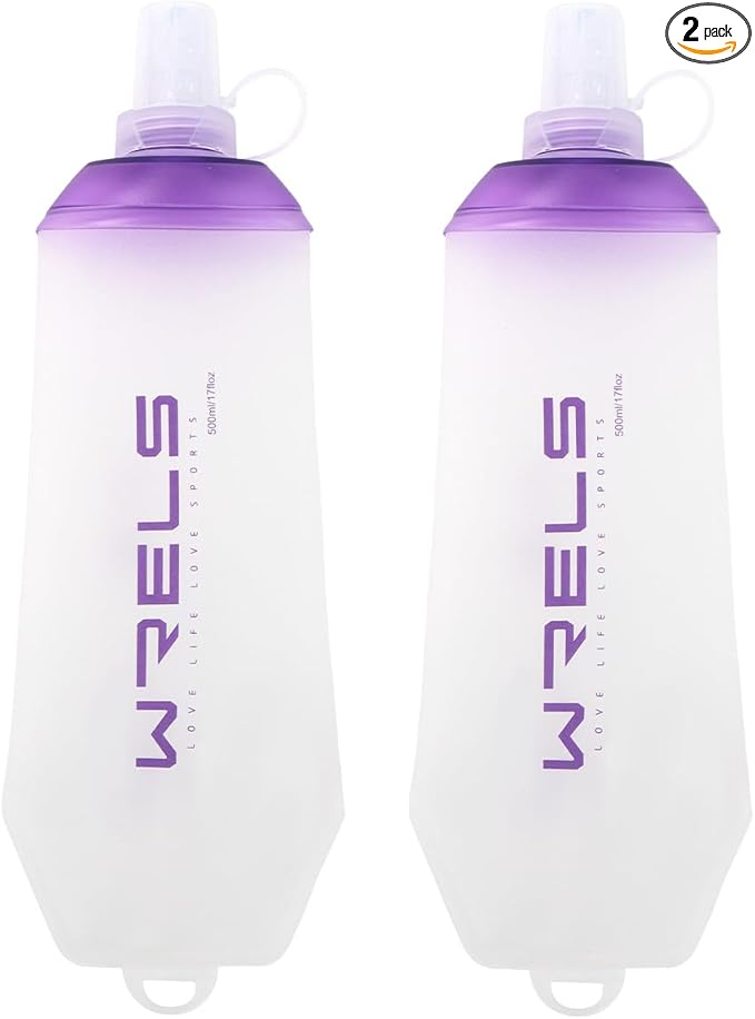 200ml/350ml/500ml Collapsible Soft Flask, BPA Free Folding Soft Water Bottle by WRELS