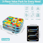 Clear Hard Shell Zipper Cases (Blue / 3 Pack(L))