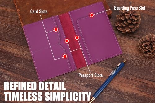 Albatross Leather Travel Passport Holder (Purple B)