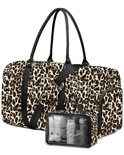 Women Weekender Travel Duffle Bag (11-Cheetah Print / Large)