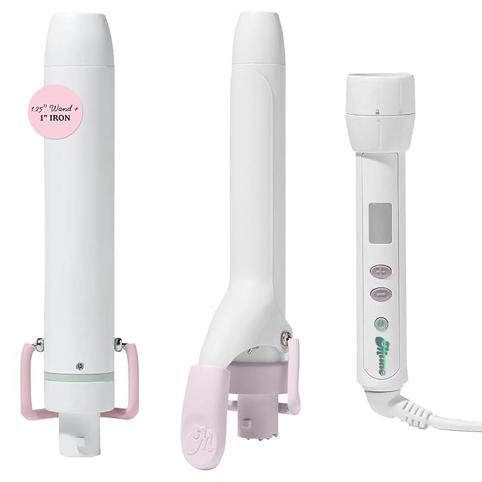 Mane The Power Curl Collection Hair Kit - 1.25" Curling Wand Styling Attachment + 1" Curling Iron Styling Attachment + Power Bottom Base - Designed with Dual Voltage for Travel (3 Count)