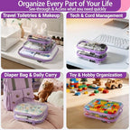 Clear Hard Shell Zipper Cases (Purple / 3 Pack(L))