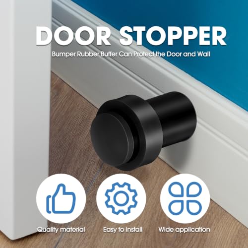 50 Pcs Floor Mounted Door Stopper Stainless Steel (Black)