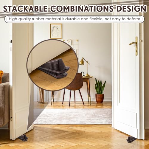 8 Pcs Jumbo Door Stoppers Heavy Duty Rubber Doorstop (Coffee)