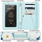 RFID Blocking Passport Holder for Travel (Camellia)