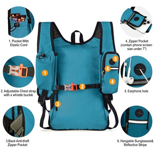 15L Small Hiking Backpack for Women Men (Teal Blue / 15L)