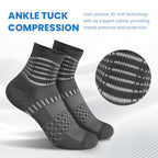 Ankle Compression Socks Women Men Plantar Fasciitis Relief 3 Pairs (Small / Black+white+d Grey(5 Pairs))
