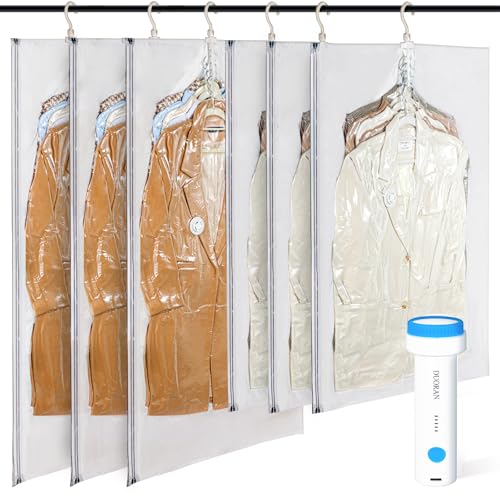 Hanging Vacuum Storage Bags with Electric Pump (Sheer / 6-Combo)