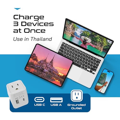Thailand Travel Plug Adapter (Gray white)