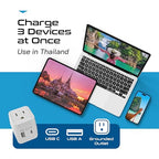Thailand Travel Plug Adapter (Gray white)