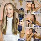One Step Hair Dryer Brush and Styler Volumizer (Prussian Blue / 2.3" Oval Barrel)