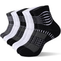 Ankle Compression Socks Women Men Plantar Fasciitis Relief 3 Pairs (Small / Black+white+d Grey(5 Pairs))